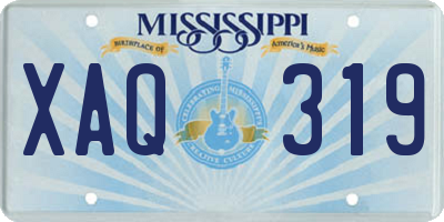 MS license plate XAQ319