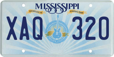 MS license plate XAQ320