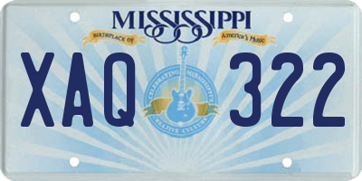 MS license plate XAQ322
