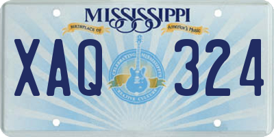 MS license plate XAQ324