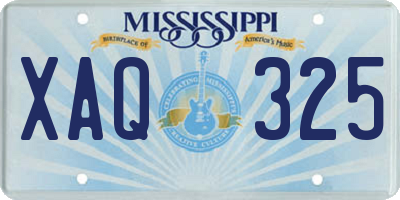 MS license plate XAQ325