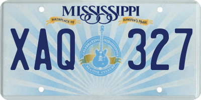 MS license plate XAQ327
