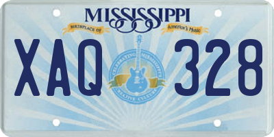 MS license plate XAQ328