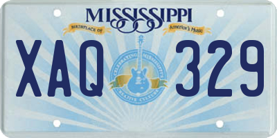 MS license plate XAQ329