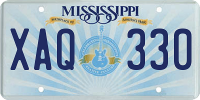 MS license plate XAQ330