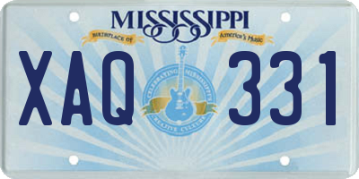 MS license plate XAQ331