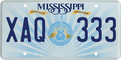 MS license plate XAQ333