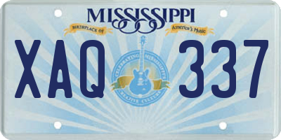 MS license plate XAQ337