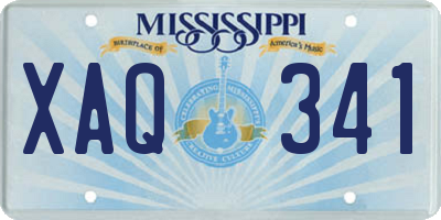 MS license plate XAQ341