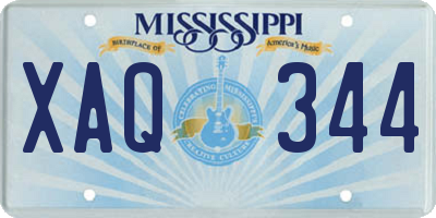 MS license plate XAQ344