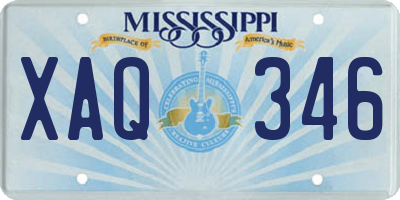 MS license plate XAQ346