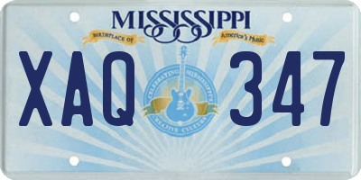 MS license plate XAQ347