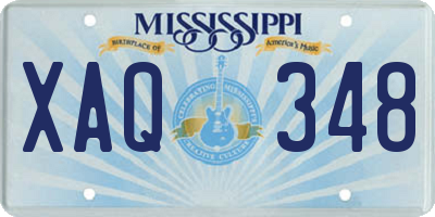 MS license plate XAQ348