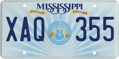 MS license plate XAQ355