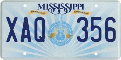MS license plate XAQ356