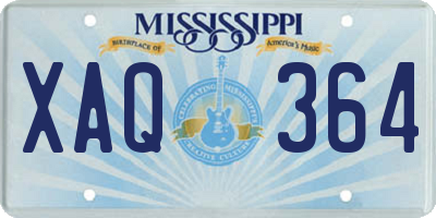 MS license plate XAQ364
