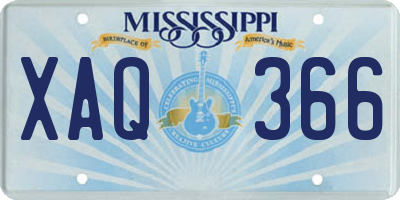 MS license plate XAQ366