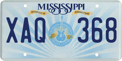 MS license plate XAQ368