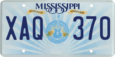 MS license plate XAQ370