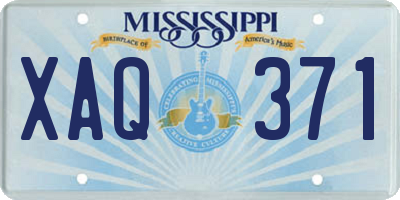 MS license plate XAQ371