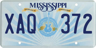 MS license plate XAQ372