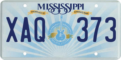 MS license plate XAQ373