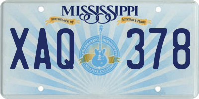 MS license plate XAQ378