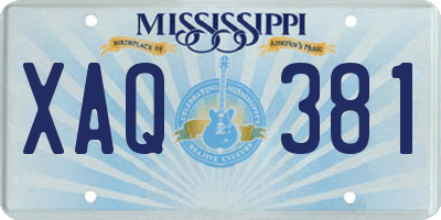 MS license plate XAQ381