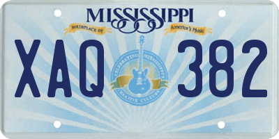 MS license plate XAQ382