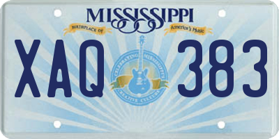 MS license plate XAQ383