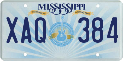 MS license plate XAQ384