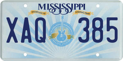 MS license plate XAQ385