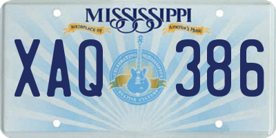 MS license plate XAQ386