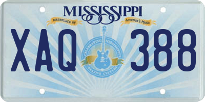 MS license plate XAQ388