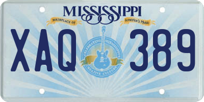 MS license plate XAQ389