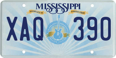 MS license plate XAQ390