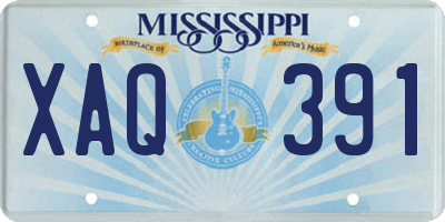 MS license plate XAQ391