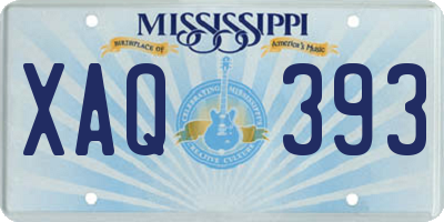 MS license plate XAQ393
