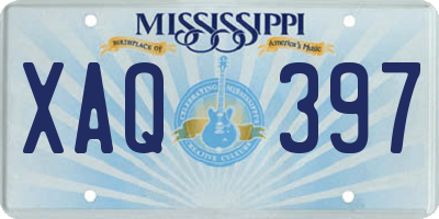 MS license plate XAQ397