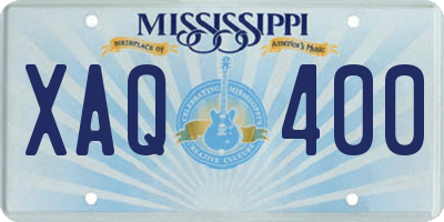 MS license plate XAQ400