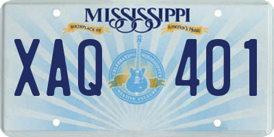 MS license plate XAQ401
