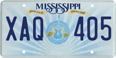 MS license plate XAQ405