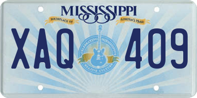 MS license plate XAQ409