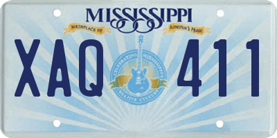 MS license plate XAQ411
