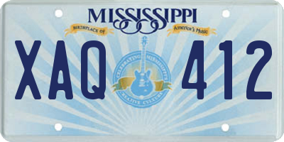 MS license plate XAQ412
