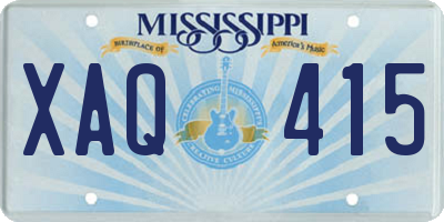 MS license plate XAQ415