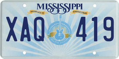 MS license plate XAQ419
