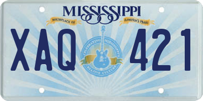 MS license plate XAQ421