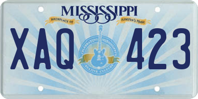MS license plate XAQ423
