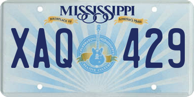 MS license plate XAQ429